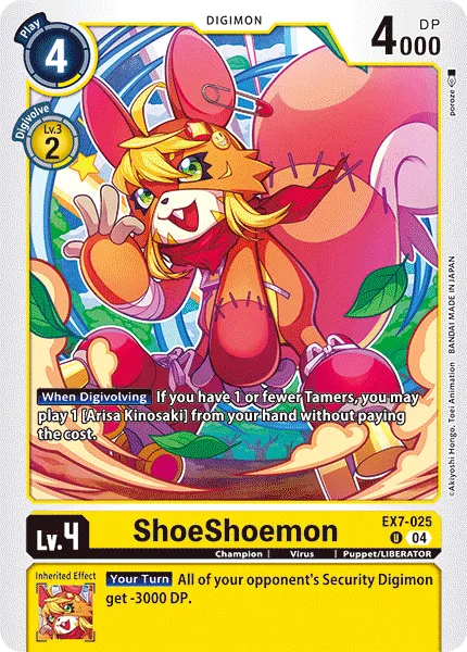 ShoeShoemon &mdash; Digimon Card Game card
