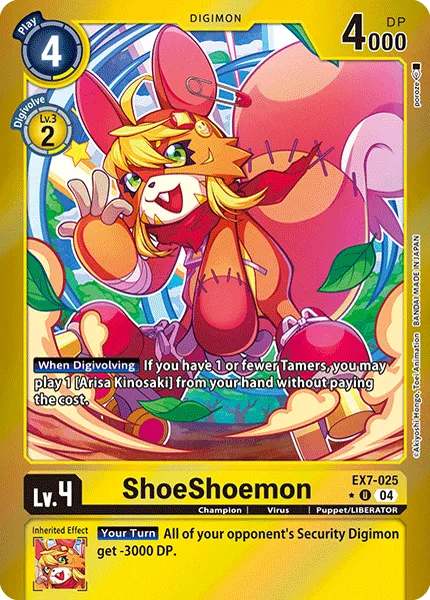 ShoeShoemon &mdash; Digimon Card Game card