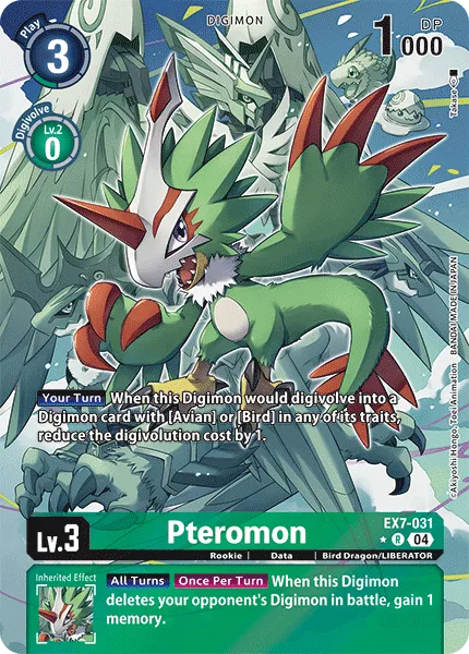 Pteromon &mdash; Digimon Card Game card