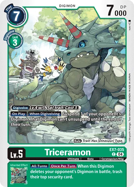 Triceramon &mdash; Digimon Card Game card