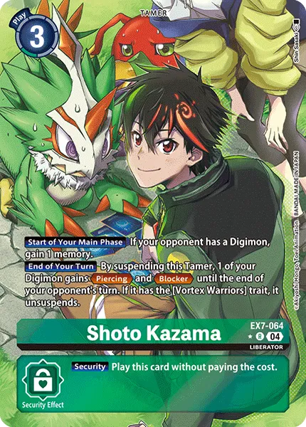 Shoto Kazama &mdash; Digimon Card Game card