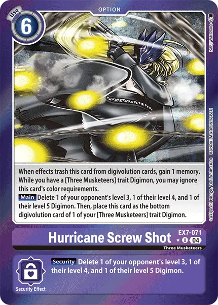 Hurricane Screw Shot &mdash; Digimon Card Game card