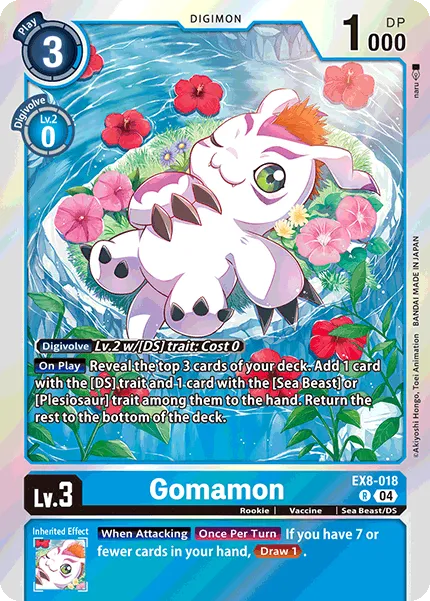 Gomamon &mdash; Digimon Card Game card