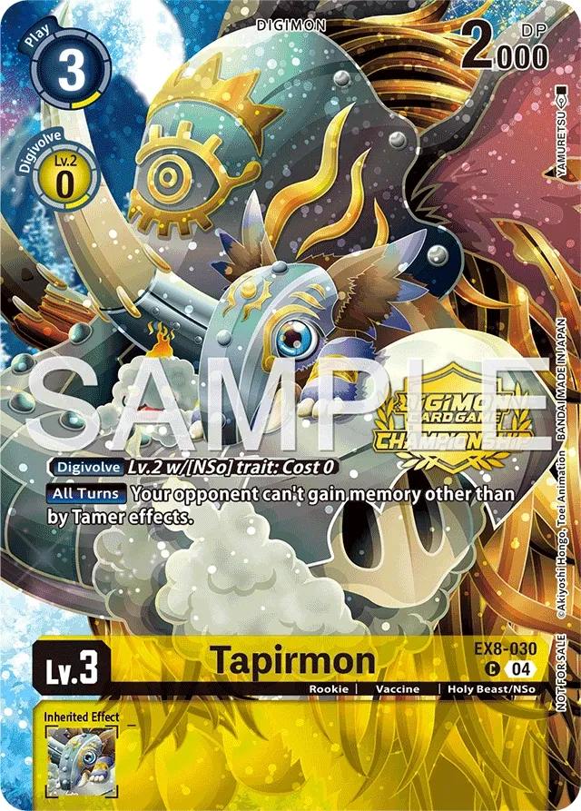 Tapirmon &mdash; Digimon Card Game card