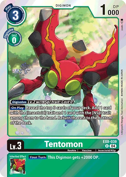 Tentomon &mdash; Digimon Card Game card