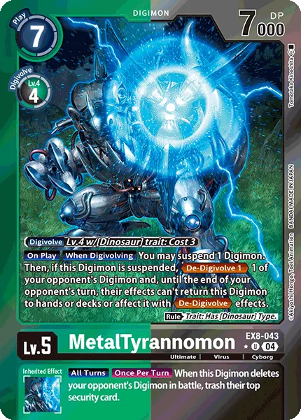 MetalTyrannomon &mdash; Digimon Card Game card