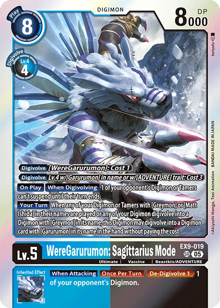 WereGarurumon: Sagittarius Mode &mdash; Digimon Card Game card