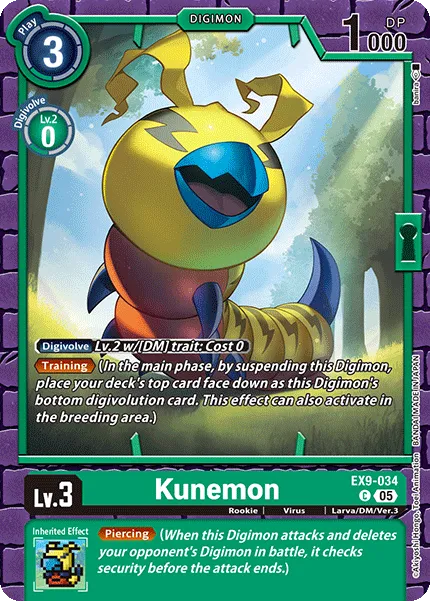 Kunemon &mdash; Digimon Card Game card