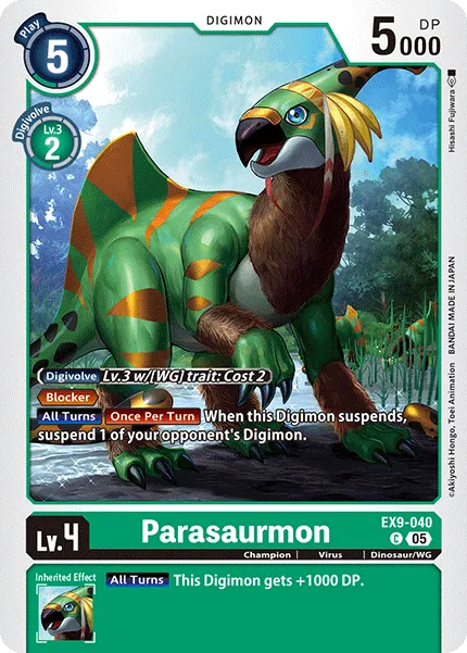 Parasaurmon &mdash; Digimon Card Game card