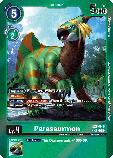 Parasaurmon &mdash; Digimon Card Game card