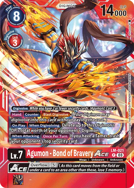 Agumon - Bond of Bravery ACE &mdash; Digimon Card Game card