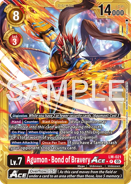 Agumon - Bond of Bravery ACE &mdash; Digimon Card Game card