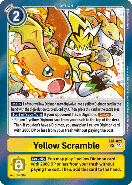Yellow Scramble &mdash; Digimon Card Game card