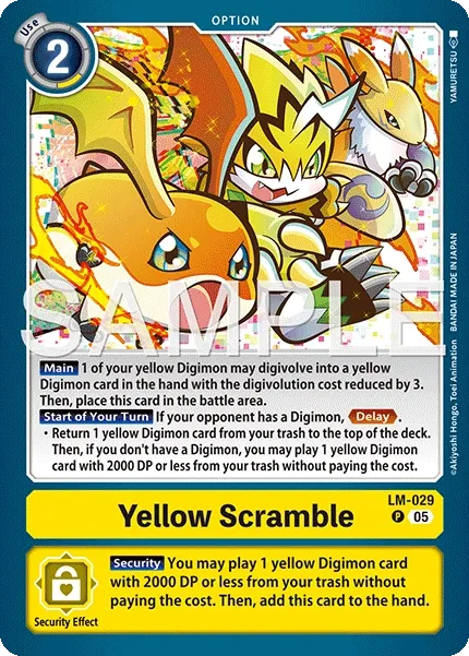 Yellow Scramble &mdash; Digimon Card Game card