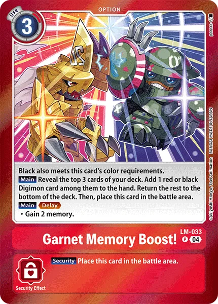 Garnet Memory Boost! &mdash; Digimon Card Game card
