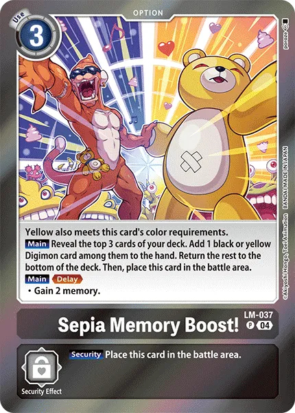 Sepia Memory Boost! &mdash; Digimon Card Game card