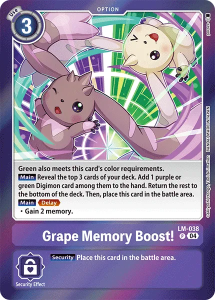 Grape Memory Boost! &mdash; Digimon Card Game card