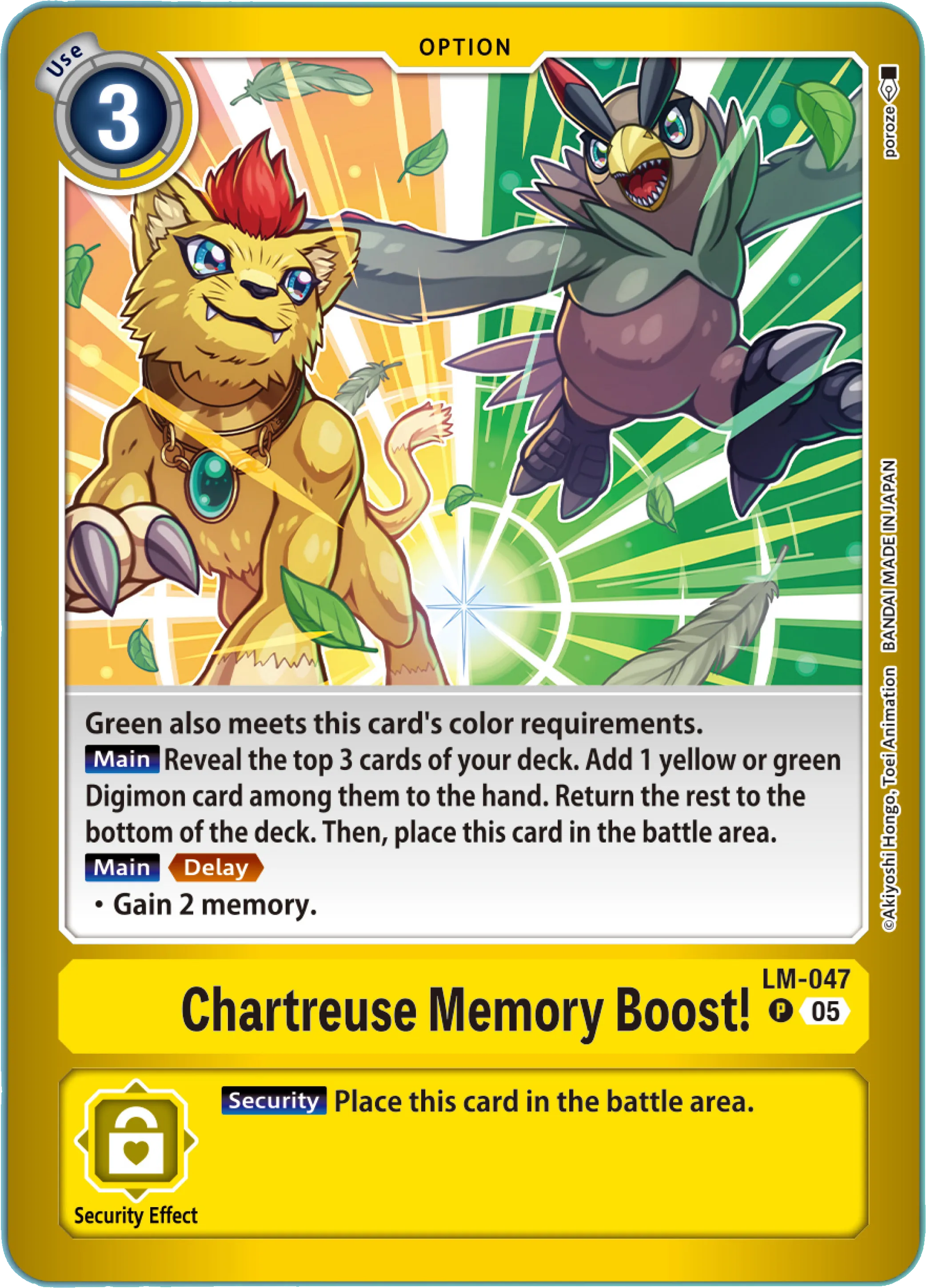 Chartreuse Memory Boost! &mdash; Digimon Card Game card