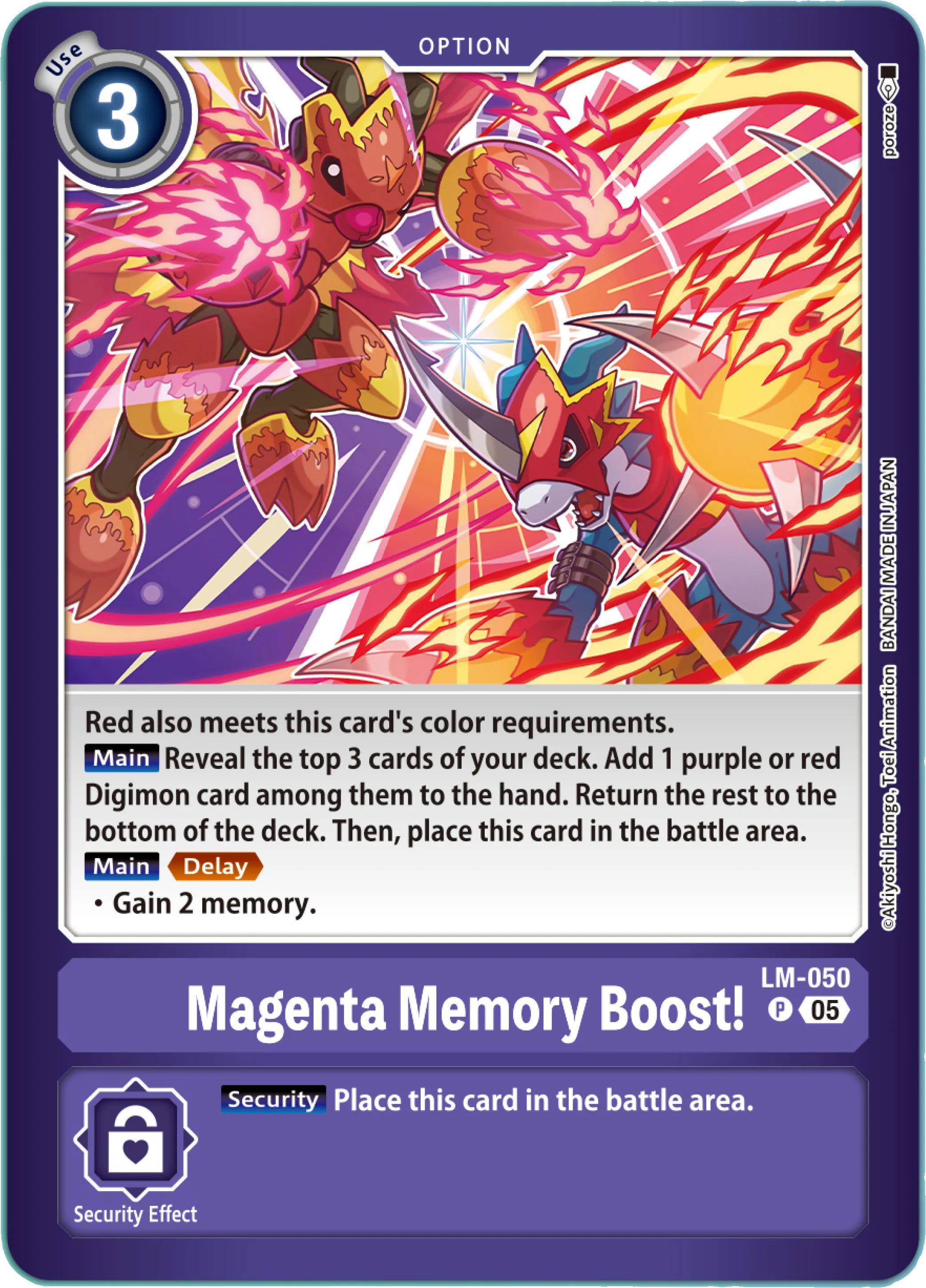 Magenta Memory Boost! &mdash; Digimon Card Game card