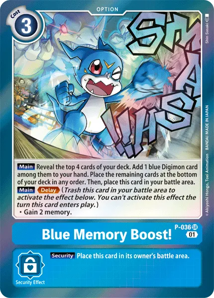 Blue Memory Boost! &mdash; Digimon Card Game card