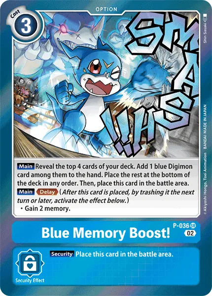 Blue Memory Boost! &mdash; Digimon Card Game card