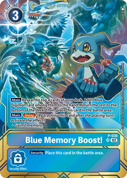 Blue Memory Boost! &mdash; Digimon Card Game card
