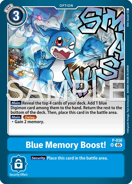 Blue Memory Boost! &mdash; Digimon Card Game card