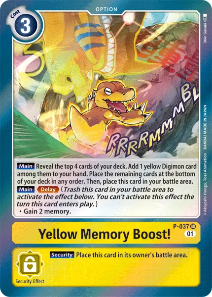 Yellow Memory Boost! &mdash; Digimon Card Game card