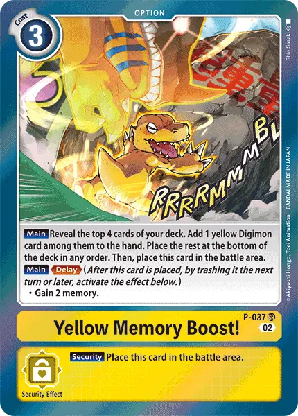 Yellow Memory Boost! &mdash; Digimon Card Game card