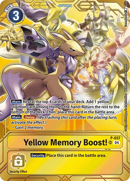 Yellow Memory Boost! &mdash; Digimon Card Game card