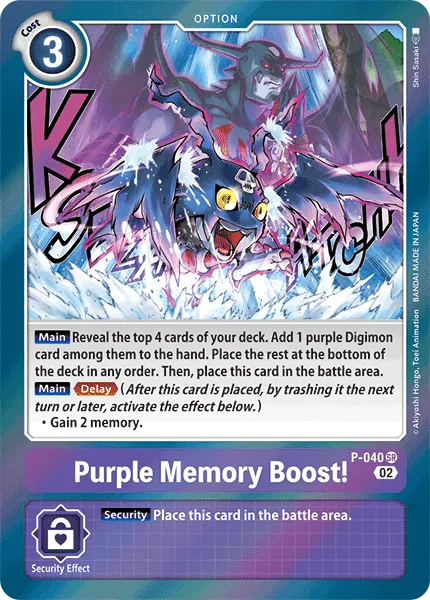 Purple Memory Boost! &mdash; Digimon Card Game card