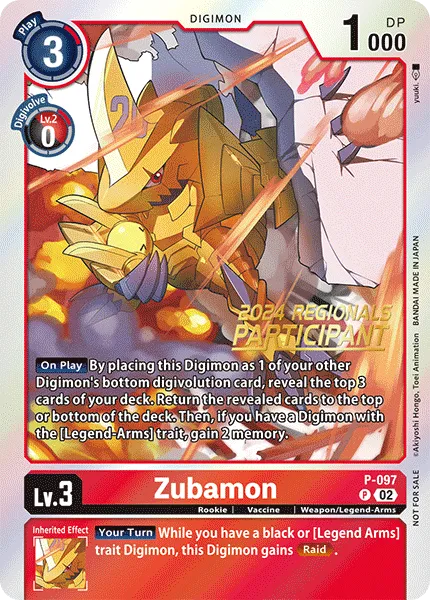 Zubamon &mdash; Digimon Card Game card
