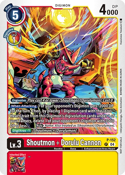Shoutmon + Dorulu Cannon &mdash; Digimon Card Game card