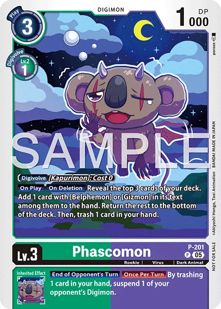 Phascomon &mdash; Digimon Card Game card