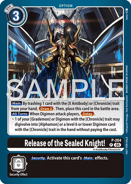 Release of the Sealed Knight! &mdash; Digimon Card Game card