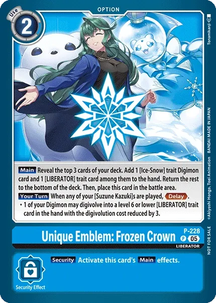 Unique Emblem: Frozen Crown &mdash; Digimon Card Game card