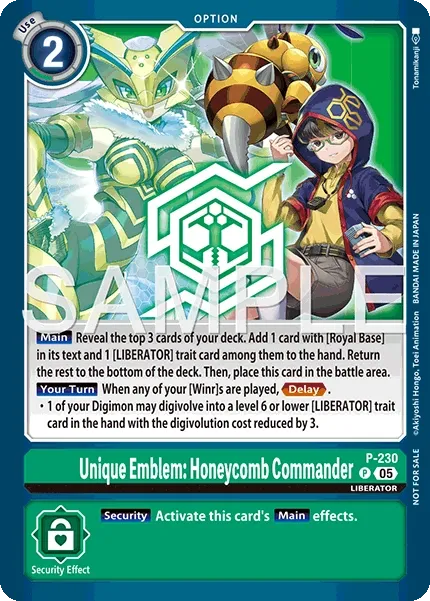 Unique Emblem: Honeycomb Commander &mdash; Digimon Card Game card