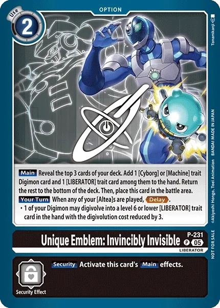 Unique Emblem: Invincibly Invisible &mdash; Digimon Card Game card