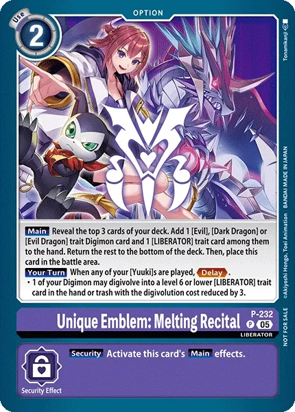 Unique Emblem: Melting Recital &mdash; Digimon Card Game card