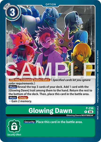 Glowing Dawn &mdash; Digimon Card Game card