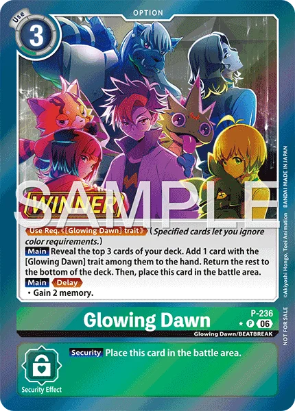 Glowing Dawn &mdash; Digimon Card Game card