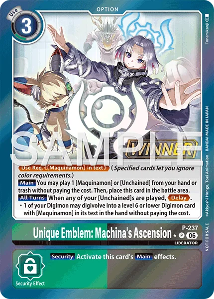 Unique Emblem: Machina's Ascension &mdash; Digimon Card Game card