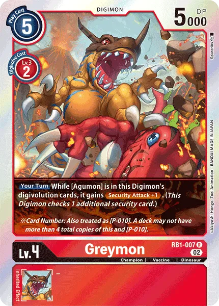 Greymon &mdash; Digimon Card Game card