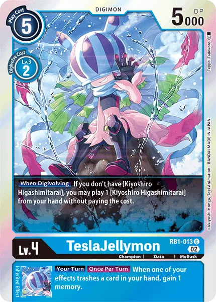 TeslaJellymon &mdash; Digimon Card Game card