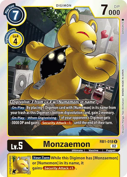 Monzaemon &mdash; Digimon Card Game card