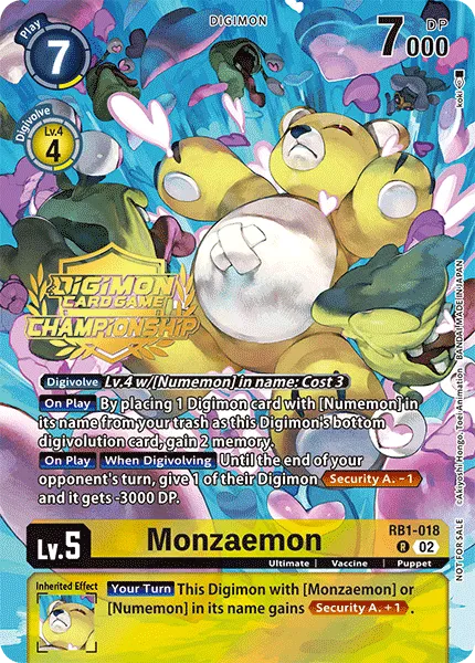 Monzaemon &mdash; Digimon Card Game card