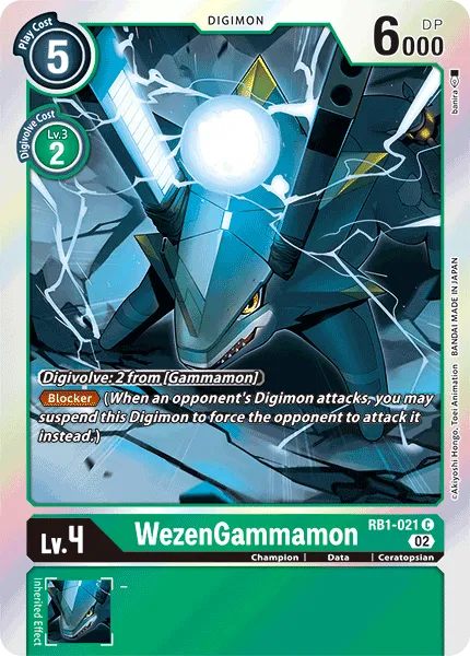 WezenGammamon &mdash; Digimon Card Game card