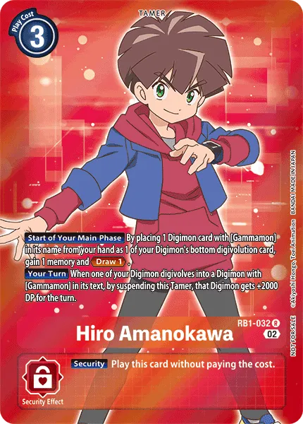Hiro Amanokawa &mdash; Digimon Card Game card