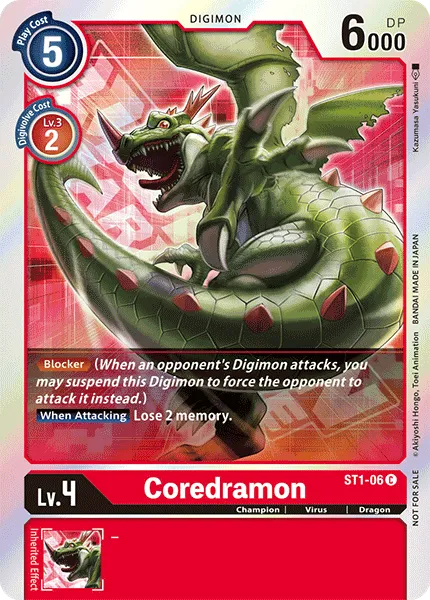 Coredramon &mdash; Digimon Card Game card
