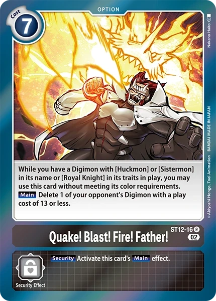 Quake! Blast! Fire! Father! &mdash; Digimon Card Game card